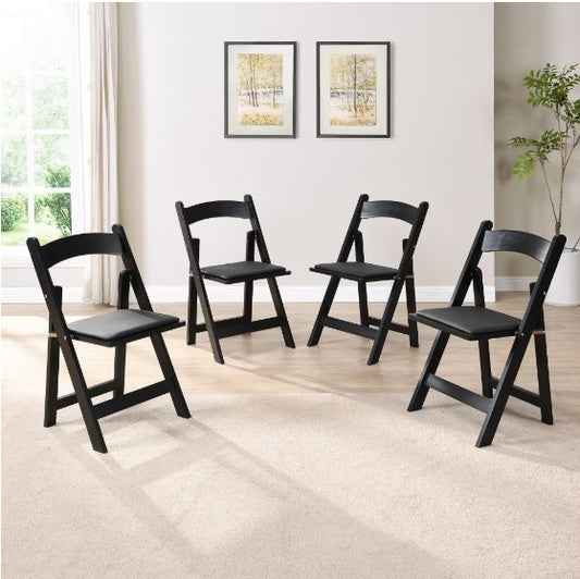 US Local Set Of 4 Upholstered Folding Chairs
