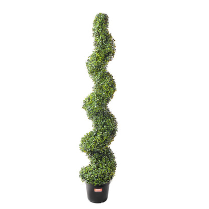 US Local VEVOR 2 Pack 5' Artificial Boxwood Topiary Tree Faux Plant UV Decor In Outdoor