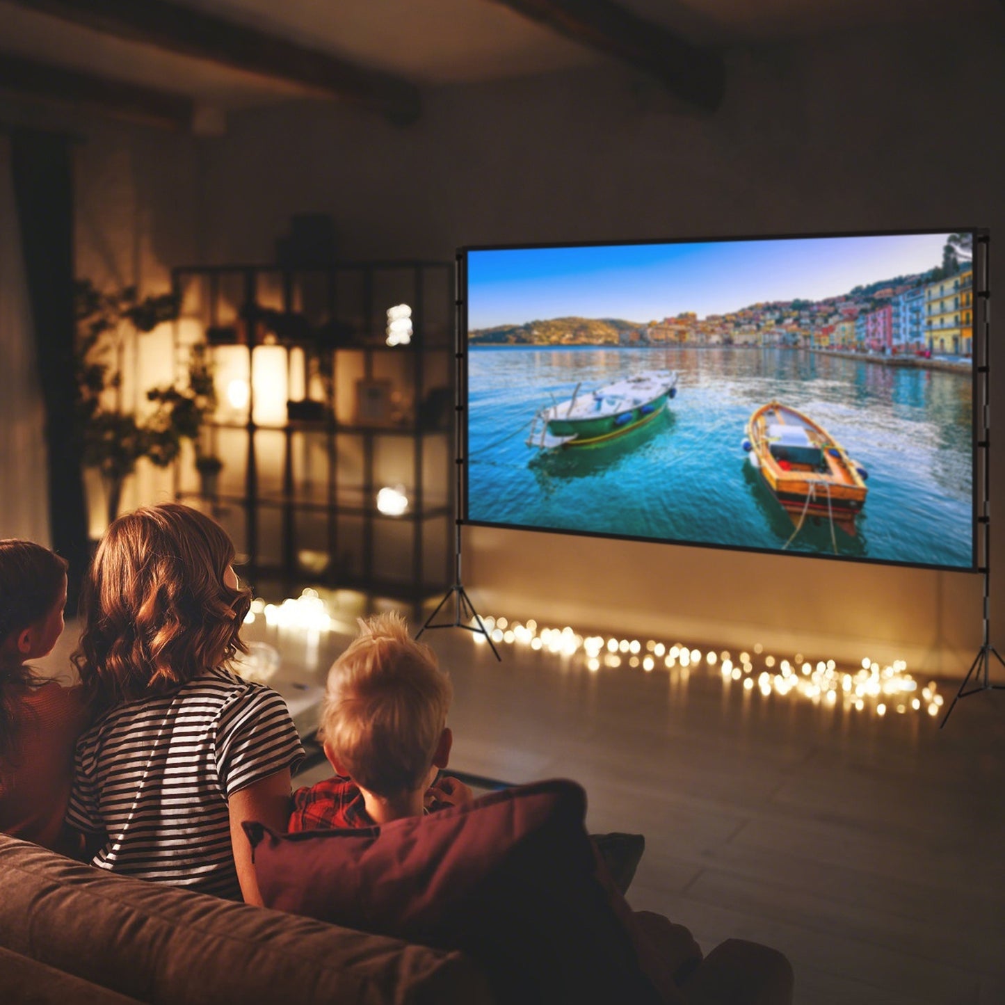 US Local 1Pc 120inch Or 100inch Projector Screen With Stand 16 9 4K HD Rear Front Wrinkle Free Portable And Foldable Movie Screen With Carry Bag For Indoor Outdoor Home Theater Backyard Cinema