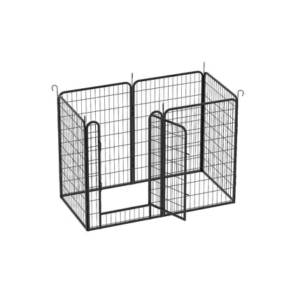 US Local 6 Panels Heavy Duty Metal Playpen With Door 39.37 H Dog Fence Pet Exercise Pen For Outdoor, Indoor