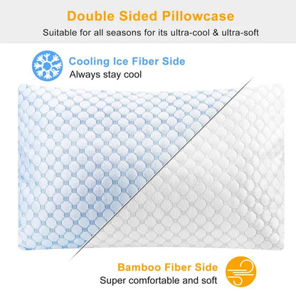 US Local Bed Pillows Cooling Memory Foam Pillow Ventilated With Cooling Gel Infused Memory Foam Heat Reducing Cooling Fiber Breathable Machine Washable
