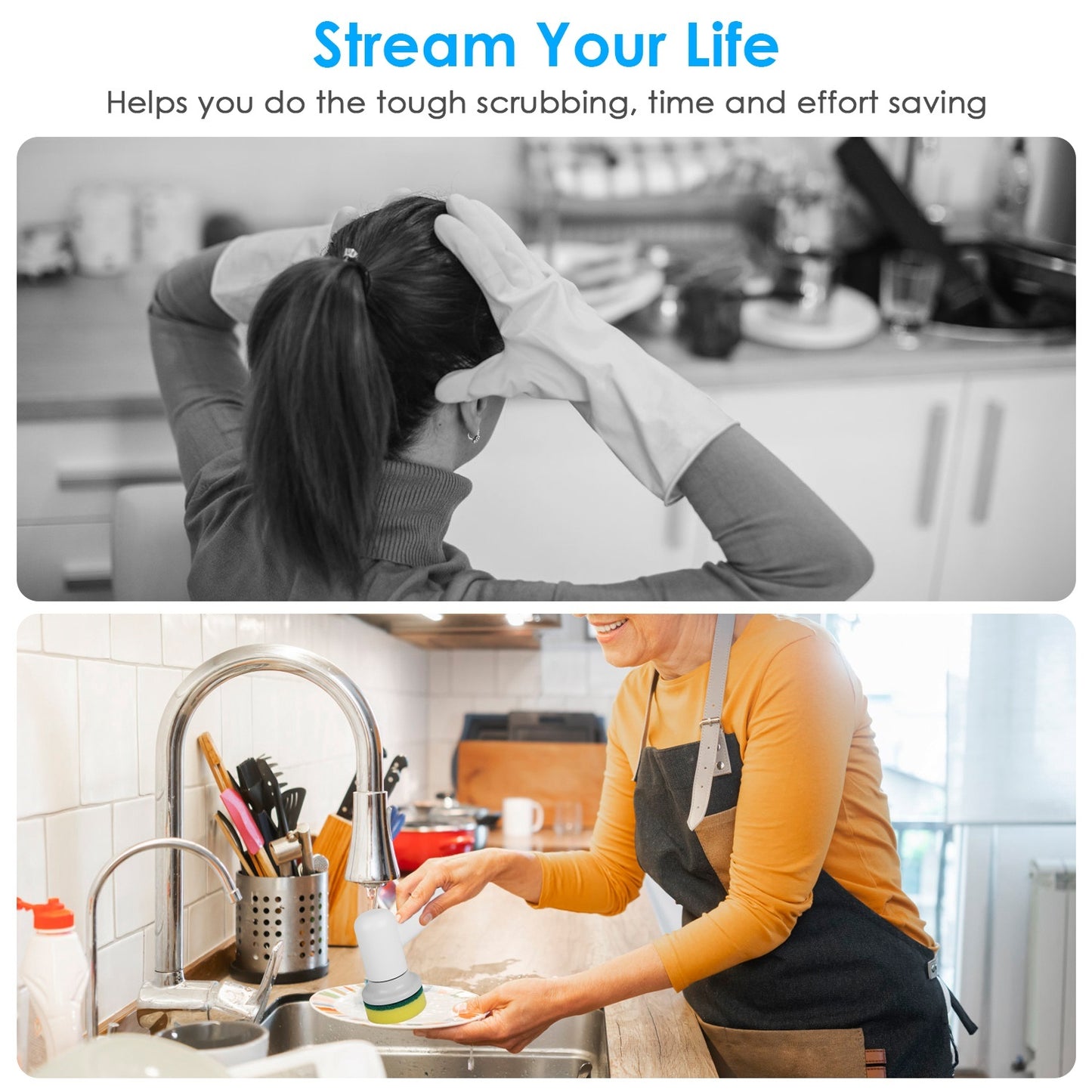 US Local 1Set Electric Handheld Spin Scrubber Cordless Cleaning Brush With 2 Rotating Speeds 3 Cleaning Brushes Rechargeable Shower Scrubber For Kitchen Dish Bathtub Sink Tile