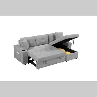 US Local Convertible Sectional Sofa With Armrest Storage
