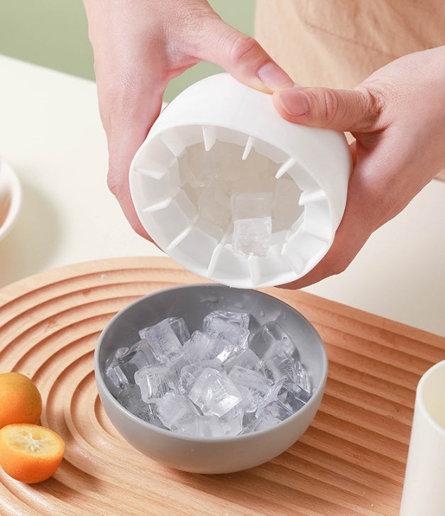 USA Local Ice Block Mold Silicone Mushroom Ice Cup Frozen Refrigerator Ice Grid Box Durable Easy Demould Bucket Homemade Crushed Ice Maker Ktichen Gadgets