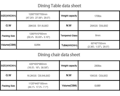 US Local 5 Pieces Dining Table Set Kitchen Tempered Glass Dining Table 4 Faux Leather Chairs