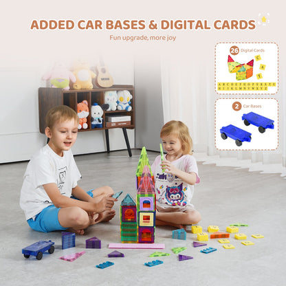 US Local Magnetic Tiles Magnetic Building Toy 121 PCS Magnet Blocks For Kids 3D Set