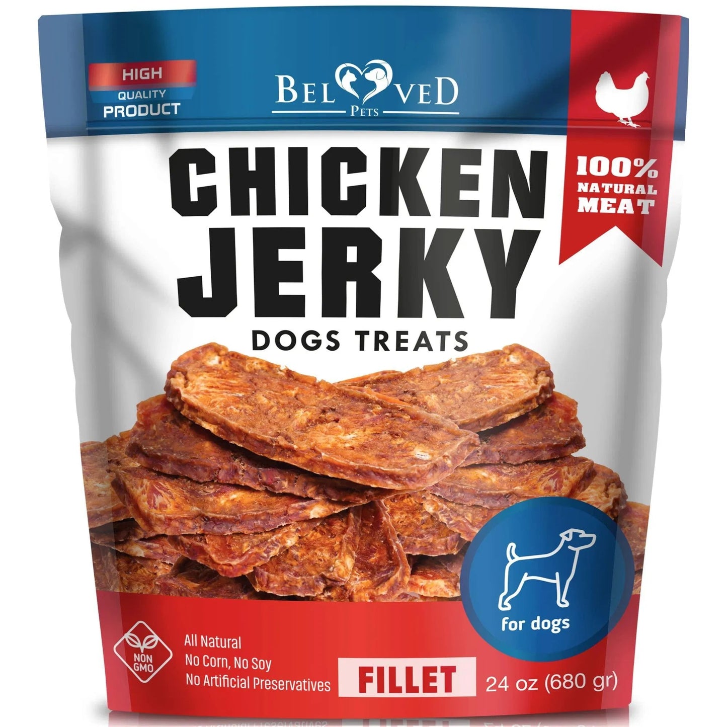 US Local Chicken Jerky Dog Treats 1.5 Lb Human Grade Pet Snacks Grain Free Organic Meat All Natural High Protein Dried Strips Best Chews For Training Small & Large Dogs