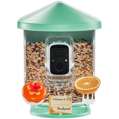 US Local VEVOR Smart Bird Feeder With Camera 2K HD AI Identify Bird Species Auto Capture