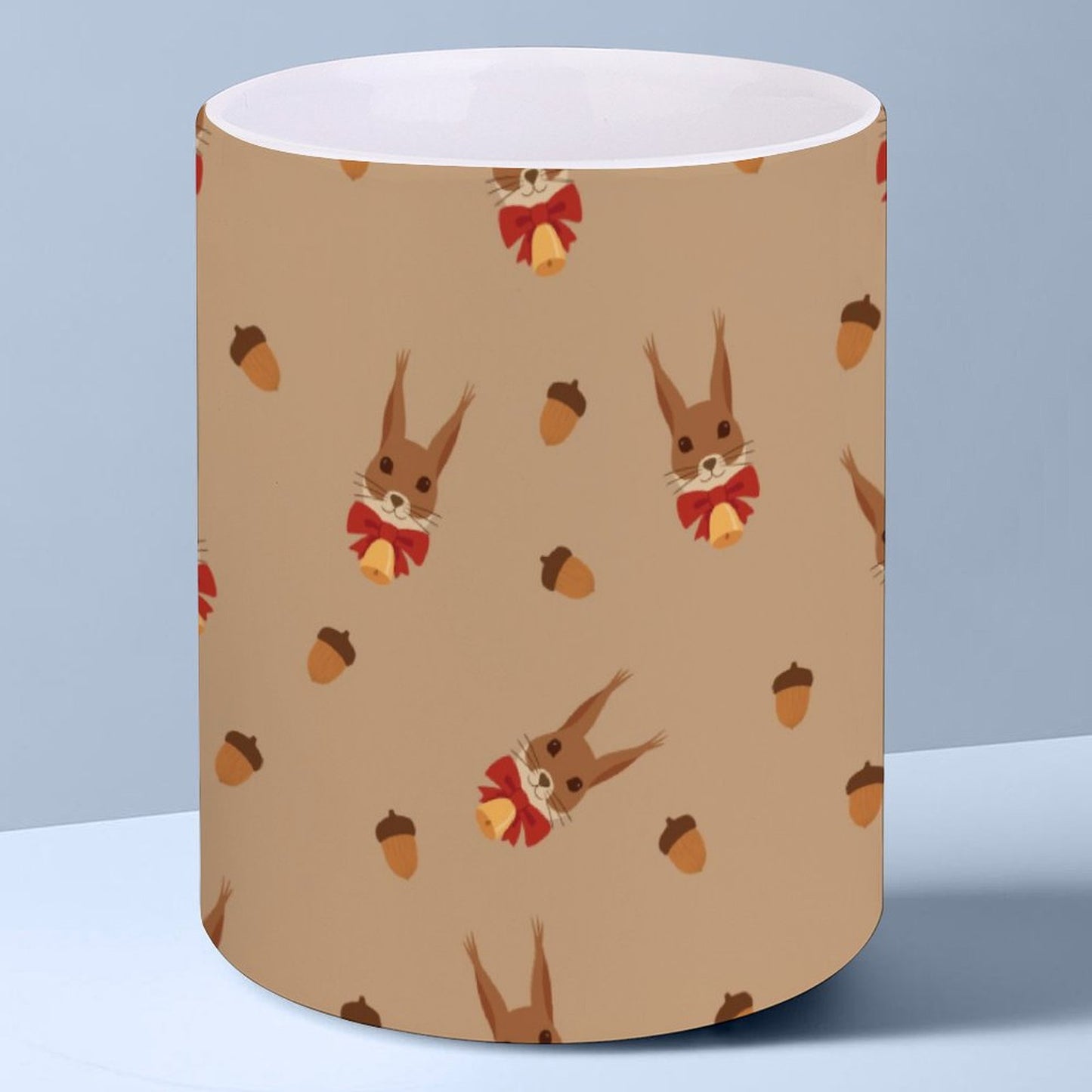 POD US Local White mug with full print, Christmas Squirrel Nuts 0015