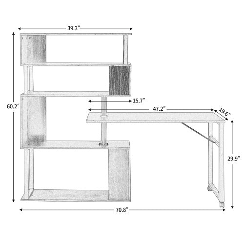 US Local Home Office Computer Desk L-shaped Corner Table
