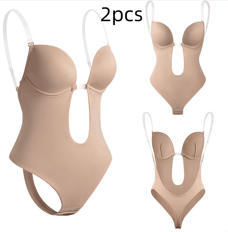 Tight Onesies With Deep V Low Back And Tight Stomach