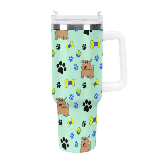 PHDT00384 POD US Local Tumbler 40 oz Large Capacity Car Cup Green, Dog, Paw