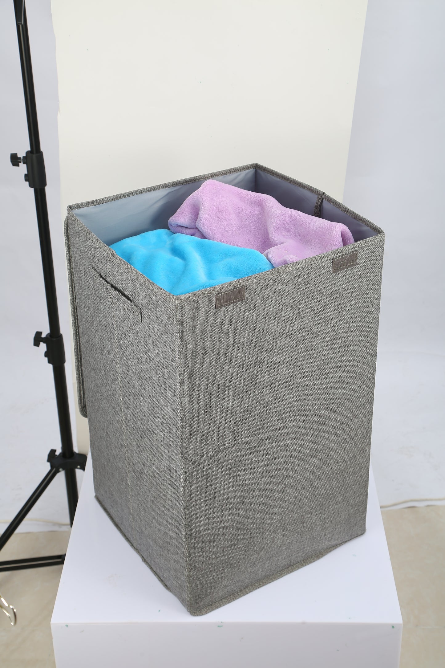 US Local 1Pc Foldable Laundry Hampers Washing Clothes Laundry Basket With Lid Handles Storage Organizer