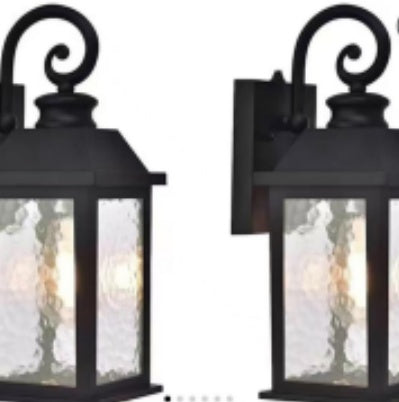 US Local Dusk To Dawn Outdoor Wall Lantern Porch Light Exteriors House Lights Wall Mount Waterproof Anti-Rust Modern Black Sconce Small For Patio Light Fixtures With  2pc  Bulb Not Included-Only Self Pickup