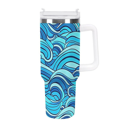 PHDT00476 POD US Local Tumbler 40 oz Large Capacity Car Cup Waves, Texture