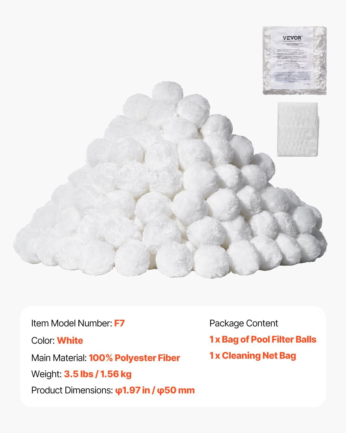 US Local Pool Filter Balls For Sand FilterPump 3.5 Lbs Reusable For Swimming Pool