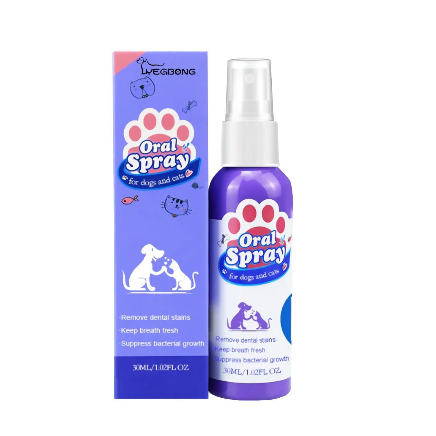 US Local Yegebang Cat And Dog Teeth Cleaning Spray Pet Oral Cleaning Deodorizing Fresh Breath