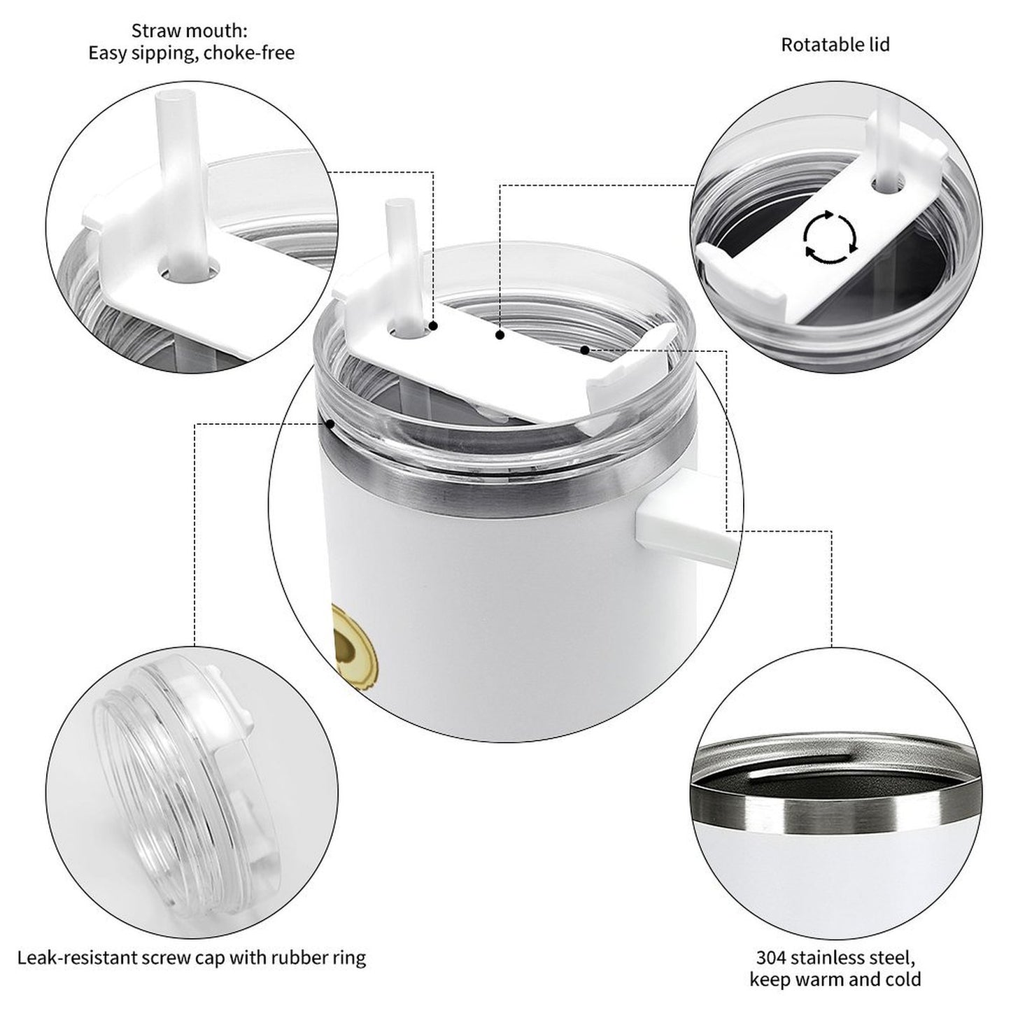 PHDT00460 POD US Local Tumbler 40 oz Large Capacity Car Cup Teddy Bear, Love, Christmas