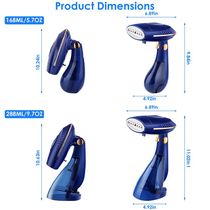 US Local 1Pc 1500W 2 In 1 Foldable Garment Steamer Handheld Fabric Wrinkle Remover With 168ML & 288ML Water Tanks For Flat Hanging Ironing