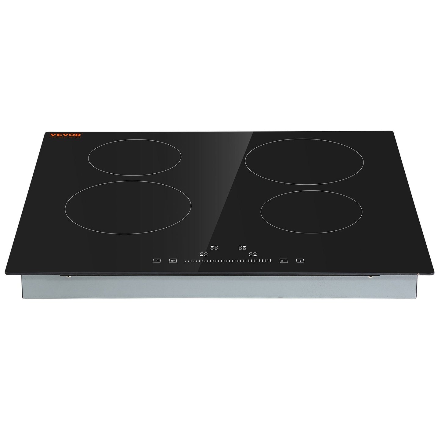US Local VEVOR Built In Electric Stove Top, 23.2 X 20.5 Inch 4 Burners, 240V Glass Radiant Cooktop With Sensor Touch Control, Timer & Child Lock Included, 9 Power Levels For Simmer Steam Slow Cook Fry
