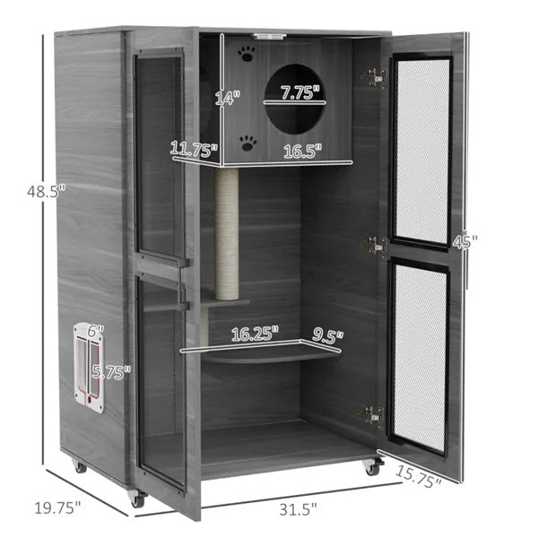 US Local Cat Villa, Cat Apartment With Wheels