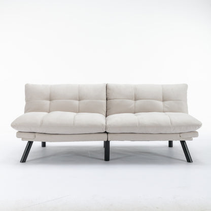 US Local Cream Convertible Folding Modern Sofa Bed