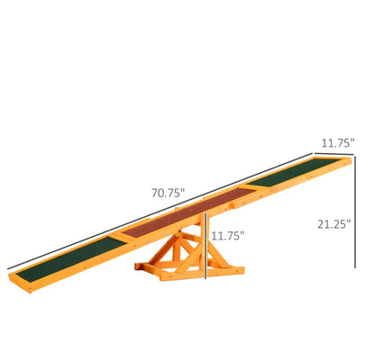 US Local Wooden Dog Agility Seesaw, Training And Exercise Equipment, Weather Resistant, 71  L, Natural