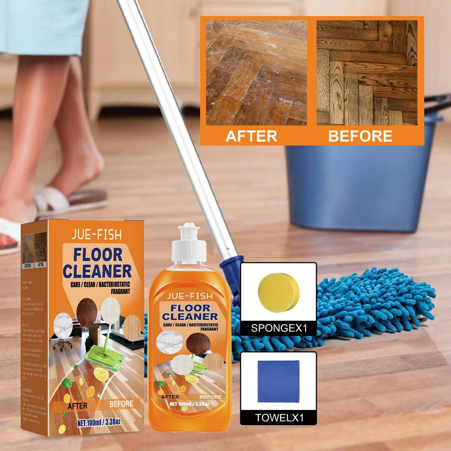 US Local Jueyu Floor Cleaner, Decontamination And Cleaning Wood Floor Cleaning, Polishing And Brightening Tile Cleaner