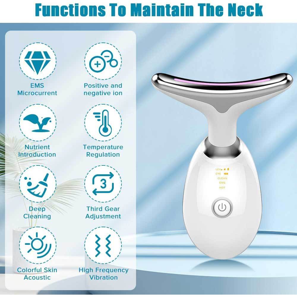 US Local Neck Face Massager Face Sculpting Tool 3 Colour Modes And Vibration For Facial Massager For Double Chin