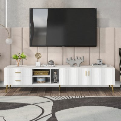 UK Local White TV Stand For 75-inch Televisions, Lowboards, TV Boards, TV Cabinet, Entertainment Center, TV Console Table, Modern Entertainment Center, Media Console White