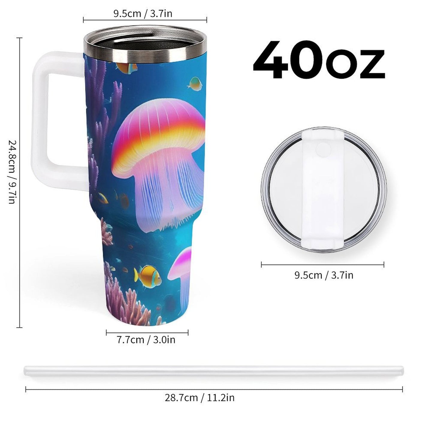 PHDT00451 POD US Local Tumbler 40 oz Large Capacity Car Cup Seahorse