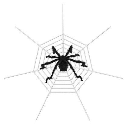 US Local 1 Pc Halloween Decorations Spider Outdoor 49inch Halloween Spider With 126 Inch Tarantula Mega Spider Web Hairy Poseable Scary Spider Outdoor Yard Creepy Decor Spider Stretch Cobweb