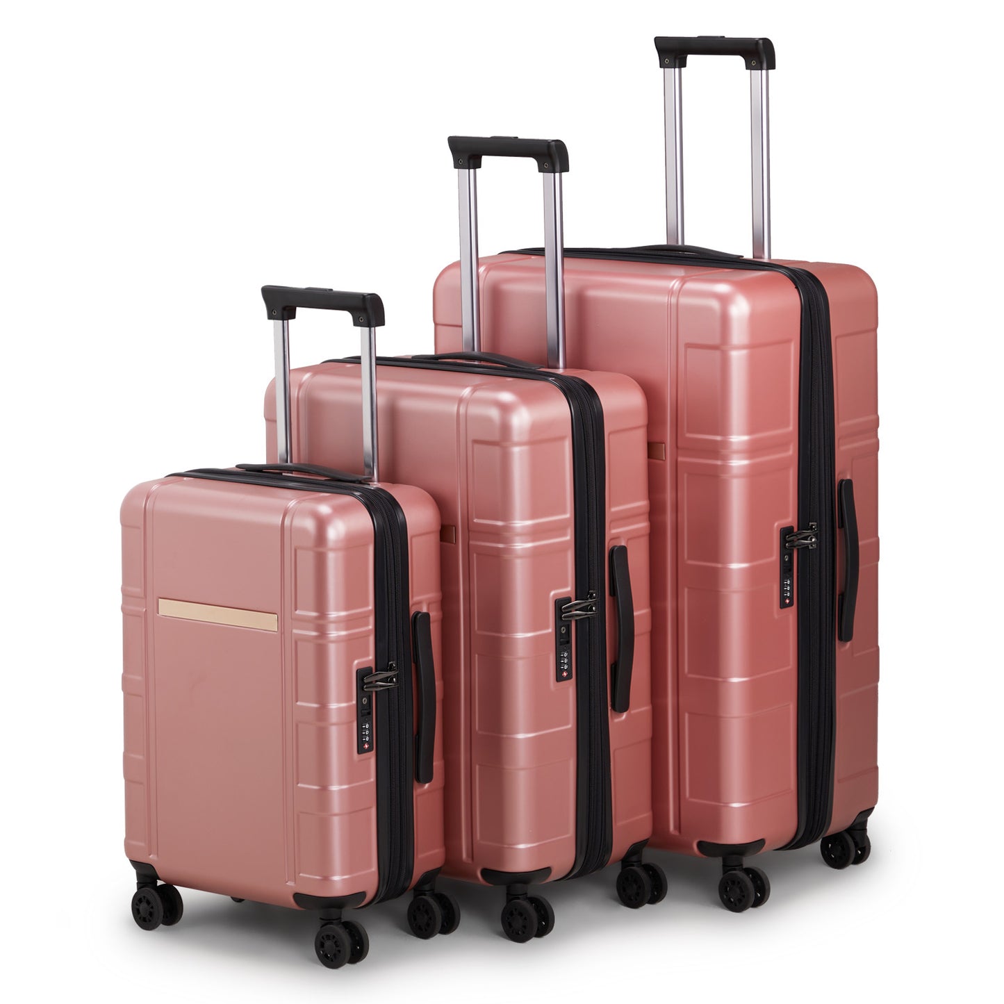 US Local Three In One Set Of Double Wheel Silent Wheels With Dry Wet Separation Compartment ABS PC Luggage