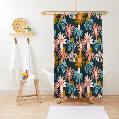 Bathroom Fashion Green Plant Print Waterproof Anti-mildew Shower Curtain
