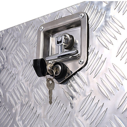 US Local 24inch Aluminum Tool Box,heavy Duty Truck Bed Tool Box,outdoor Trailer Pickup Storage Tool Box,RV Storage Organizer,underbody Box W  Lock Keys,silver