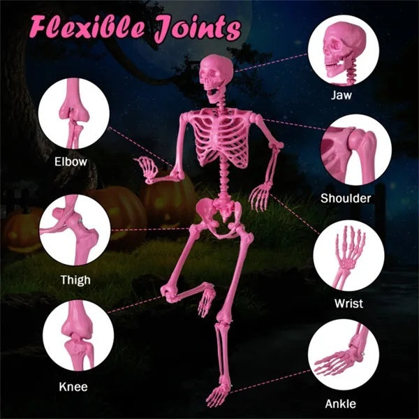 Halloween Skeleton Decor - No Assembly Needed, Integrated Hanging Rope, Playful-Spooky Vibe For Parties Yards