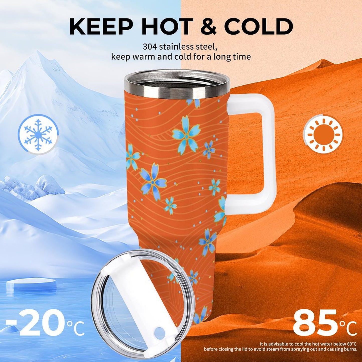 PHDT00447 POD US Local Tumbler 40 oz Large Capacity Car Cup Sakura