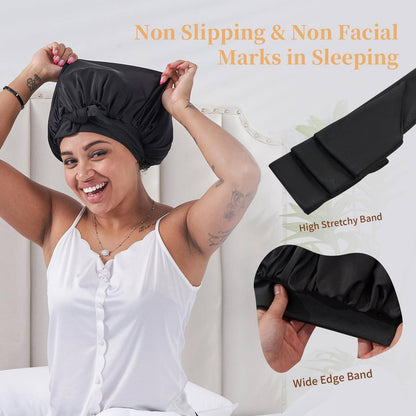 US Local Silk Bonnet, Satin Hair Bonnet For Sleeping For Wavy Curly Natural Hair