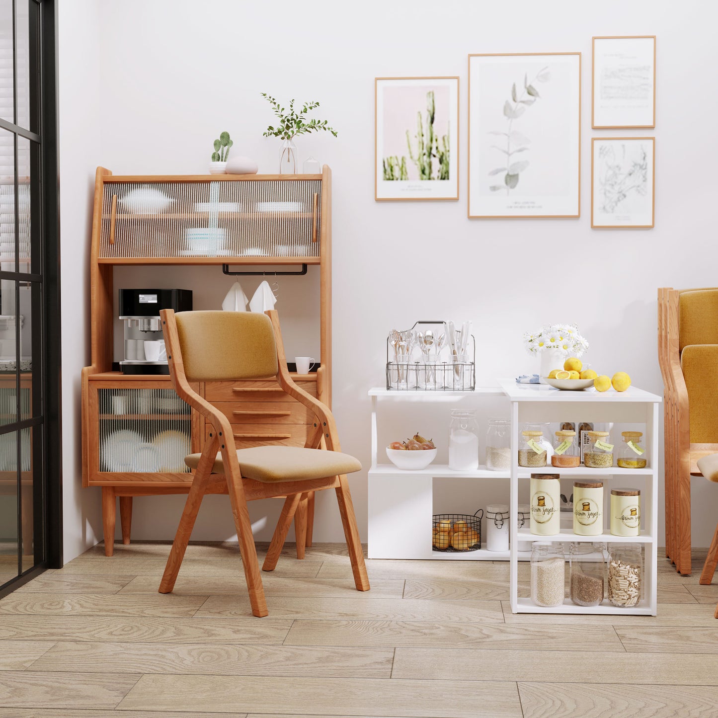 US Local 360 Rotating Home Office Desk L Shaped Corner Computer Desk With Storage Shelves, Writing Table Workstation, White