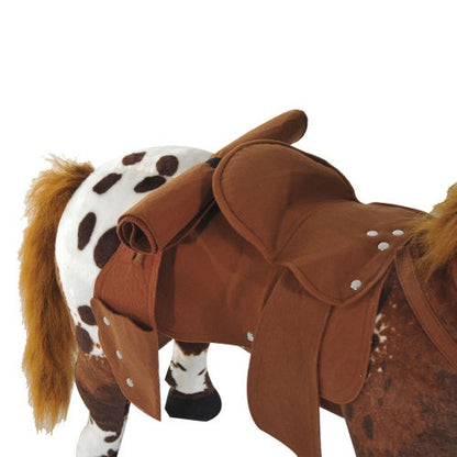 US Local Qaba Sound-Making Ride On Horse For Toddlers 3-5, With Neighing And Galloping Sound, Stuffed Animal Horse Toy For Kids With Padding, Soft Feel, Brown