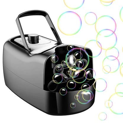 US Local Bubble Maker Automatic Bubble Blower Portable Bubble Blowing Machine With 2 Speeds Handle 3000-4000 Bubbles Per Minute Plug-In Battery Powered