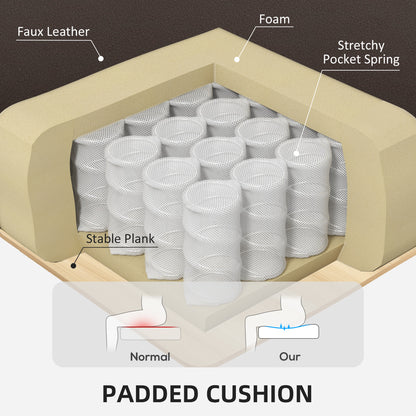 US Local Swivel Recliner With Ottoman, PU Leather Reclining Chair With Footrest, For Living Room, Bedroom, Dark Brown