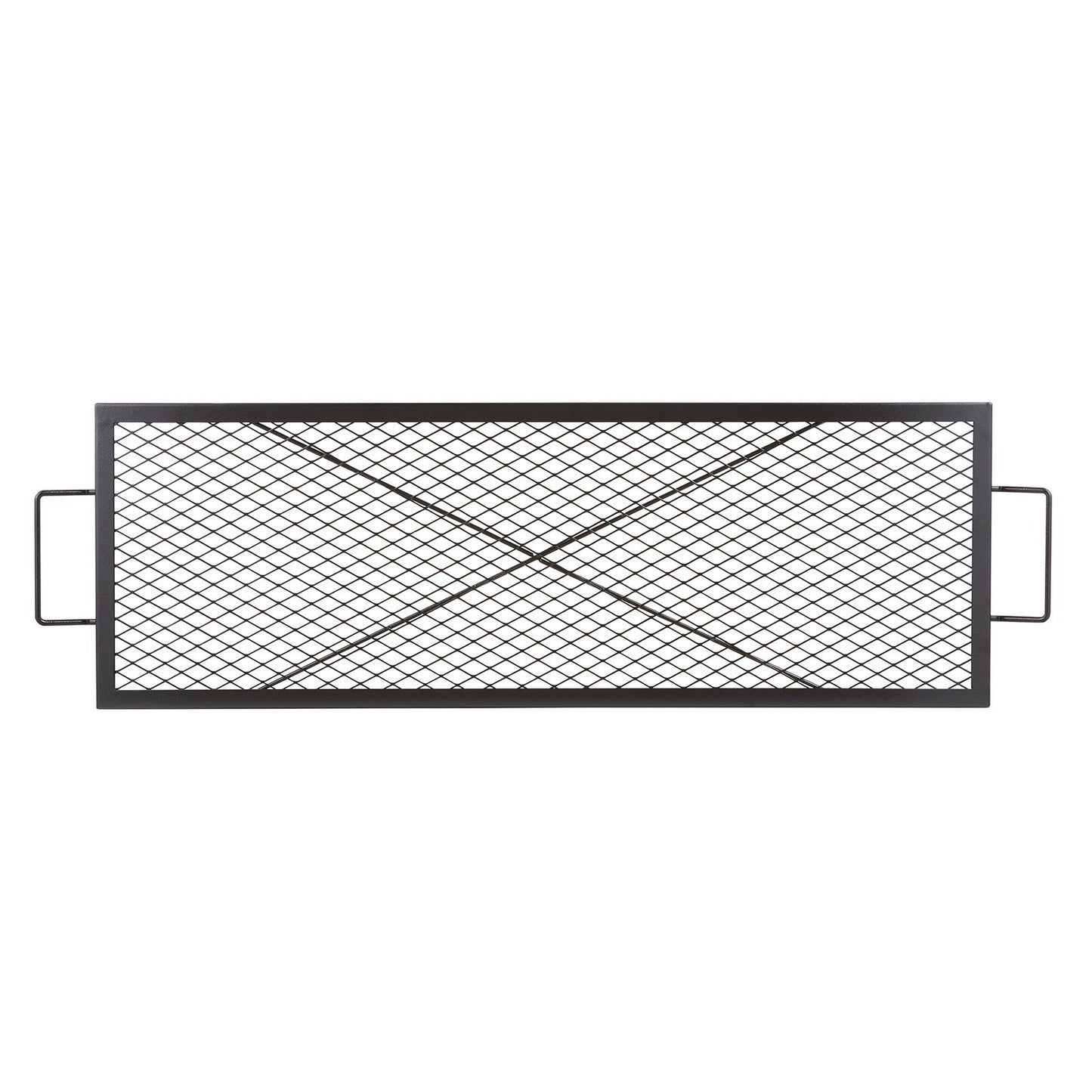 US Local VEVOR X-Marks Fire Pit Grill Grate, Rectangle Cooking Grate, Heavy Duty Steel Campfire BBQ Grill Grid With Handle & Support X Wire, Portable Camping Cookware For Outside Party Gathering, 44 Inch Black