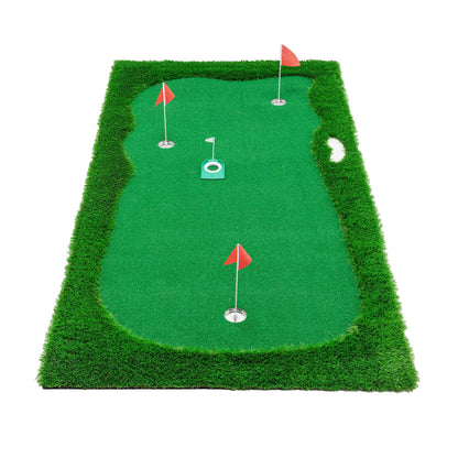 US Local 10x5 FT Golf Putting Green, Golf Training Mat With High-quality Turf, 3 Holes, 3 Flags And Cups For Indoor Outdoor