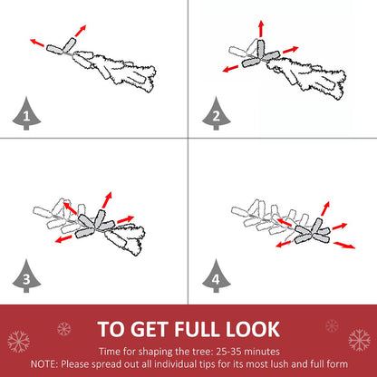 US Local 7ft Artificial Christmas Tree Unlit Douglas Fir With Realistic Branches And 1346 Tips, Black Halloween Style