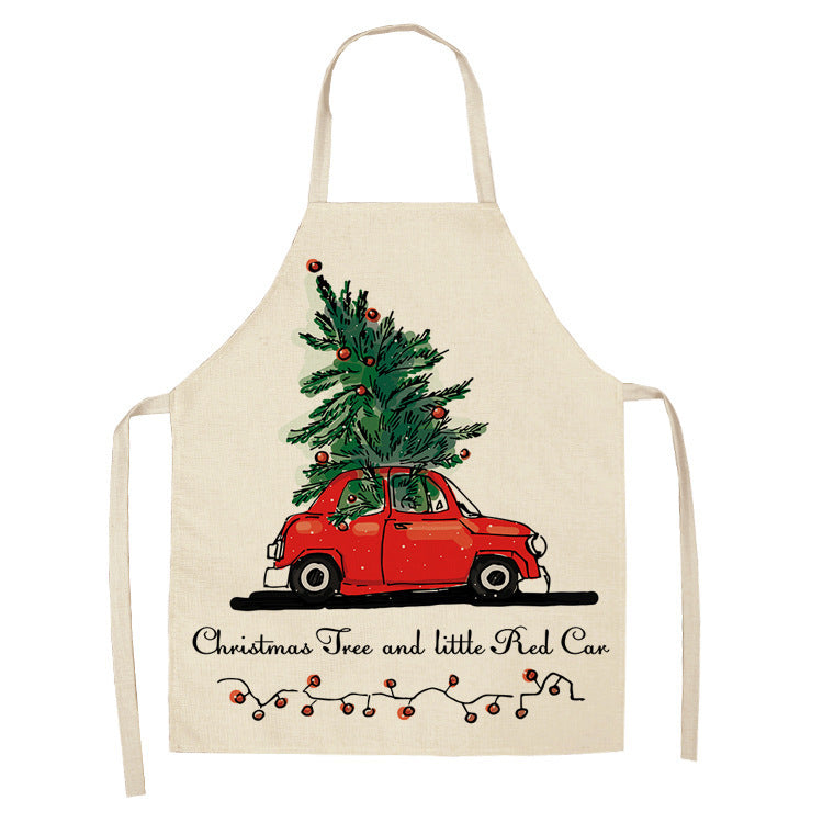 Christmas linen apron