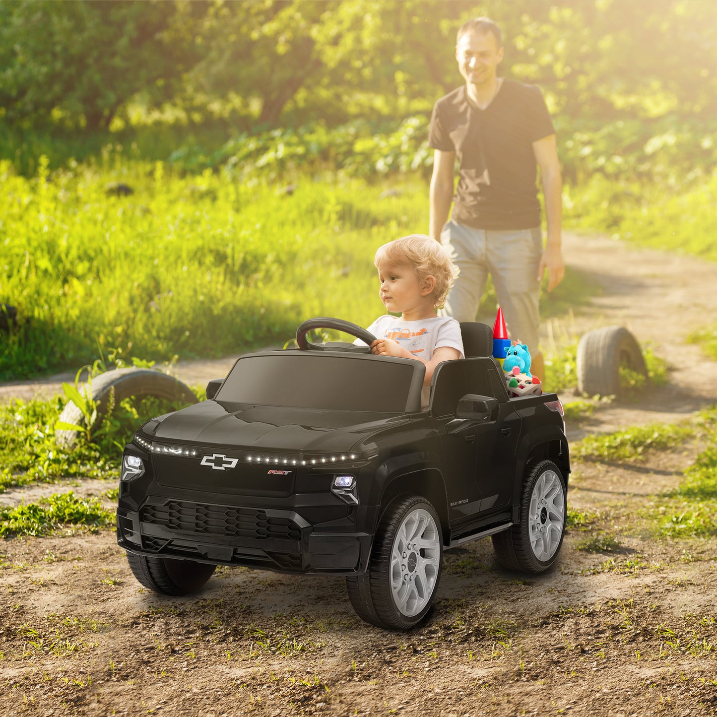 US Local 12V Chevrolet Silverado EV RST Licensed Kids Electric Car with Parent Remote Control
