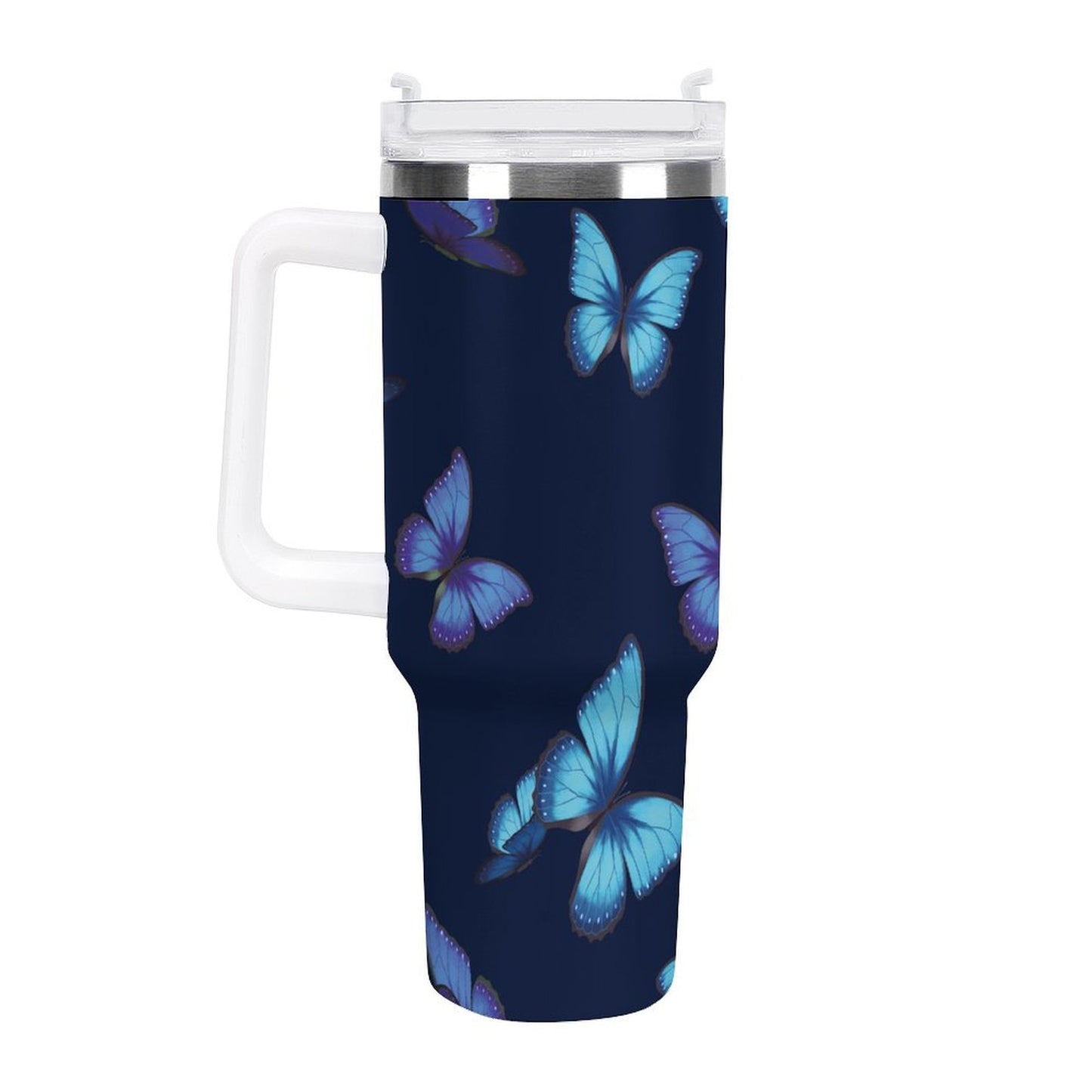 PHDT00505 POD US Local Tumbler 40oz Large Capacity Car Cup Blue Morpho Butterfly