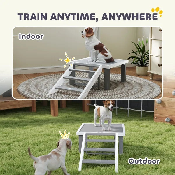 US Local Wooden Dog Training Place Board, Dog Training Platform With Ladder, Pet Agility System For Indoor Outdoor