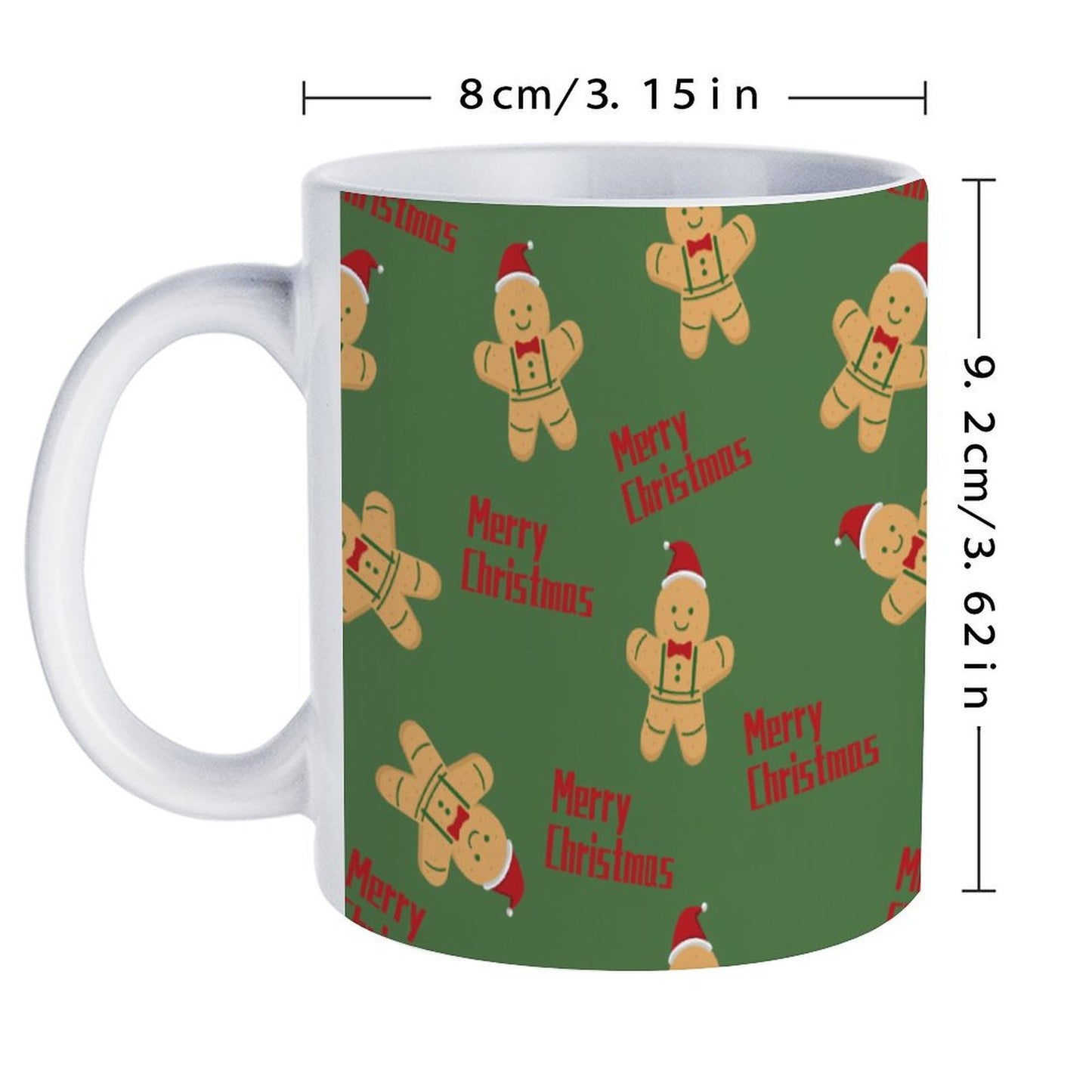 POD US Local White mug with full print, Christmas Gingerbread Man 0066